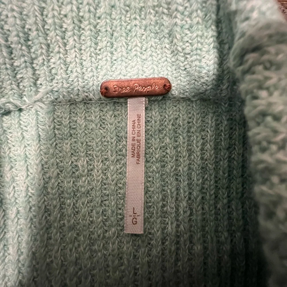 Free People Mint Green Too Good Pullover Sweater Size Large - Picture 8 of 10
